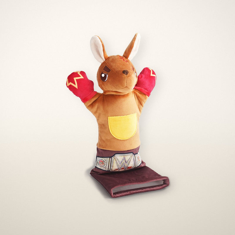 The Roo, a boxing kangaroo hand puppet with red gloves and a 22-inch padded sleeve